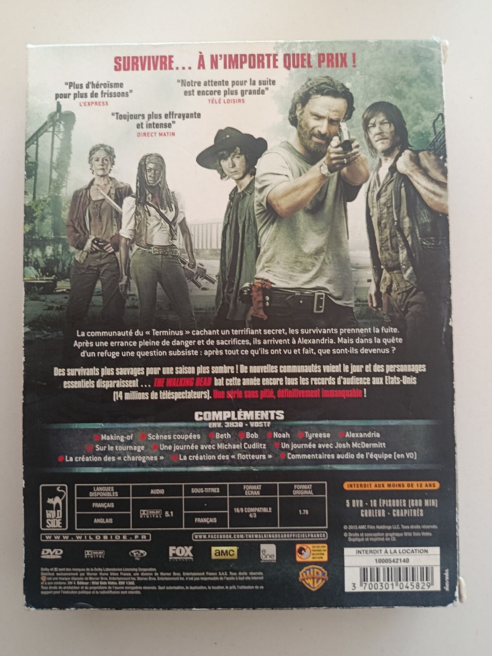 Tutti i DVDs: The Walking Dead - Intégrale Saison 5 - 5 DVD – Usato da Gingins venduto da Demonseed 1