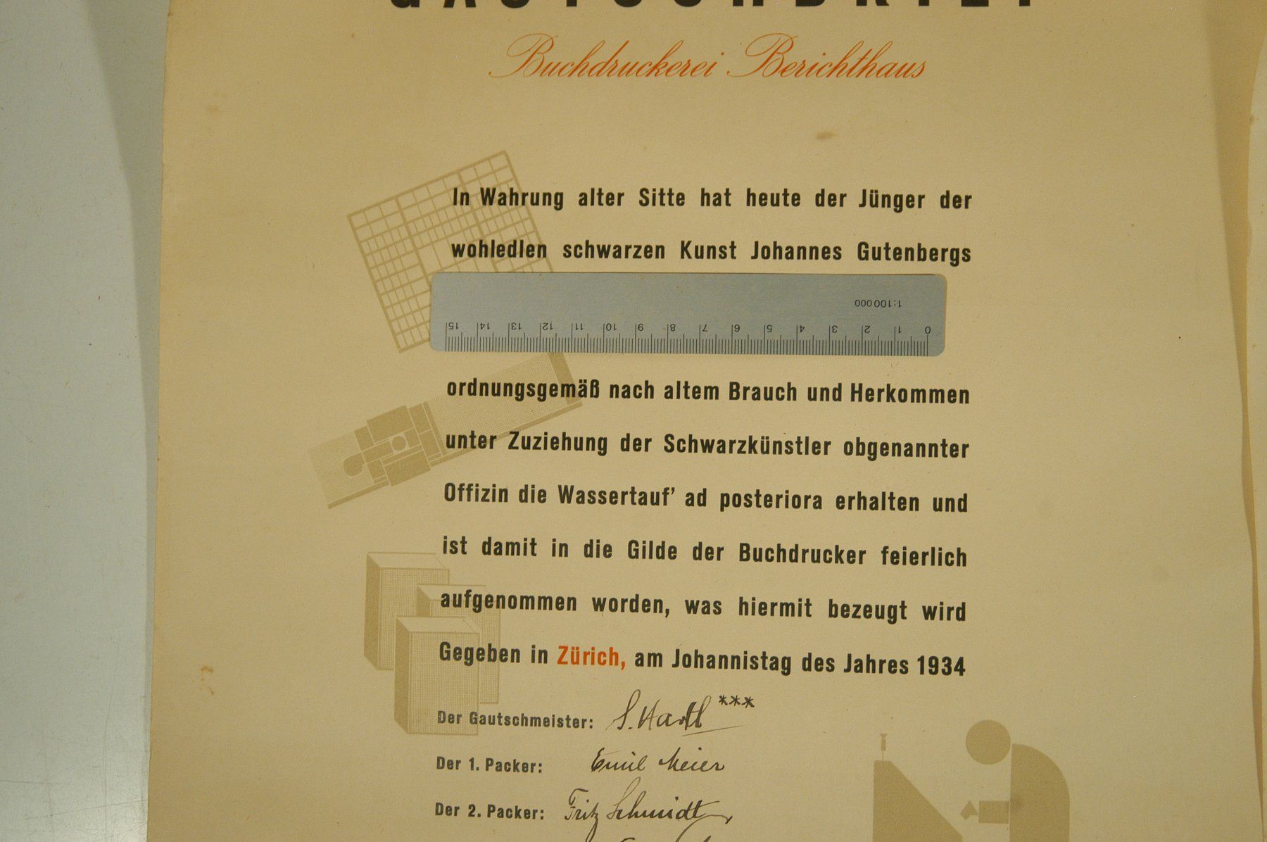 Documenti: Gautschbriefe 1937 2 Stück – Usato da Herisau venduto da Wisen 2