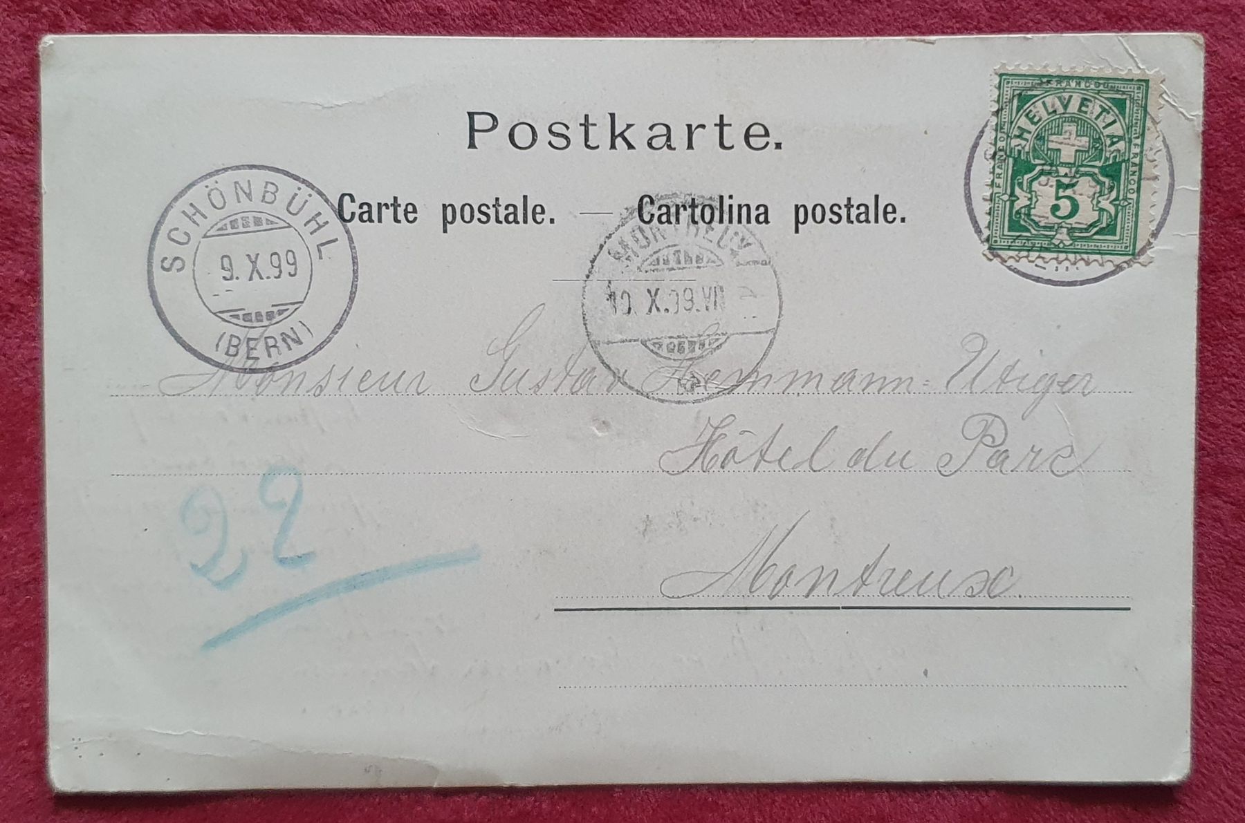 Cartoline postali: Gruss aus Moosseedorf 1899 – Usato da Kreuzlingen venduto da Rschweiz1 1