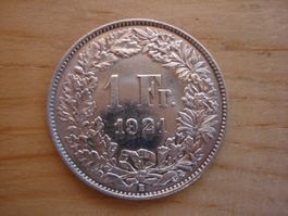 (C1) 1 Franken 1921 VZ-UNZ