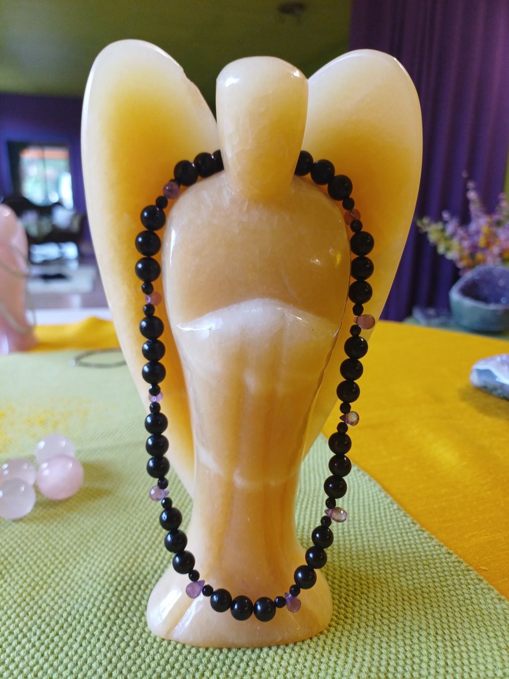 Ketten: Tolle Schwarze Turmalinkette mit Amethyst – Neu und originalverpackt aus Zwingen von ame_qh5m