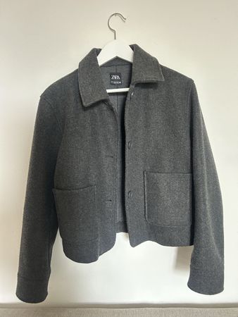 Zara Wolljacke, Kurzmantel, Grau, Gr. M 
