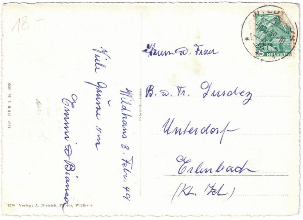 Cartoline postali: Wildhaus - Funi – Usato da Binningen venduto da Mountainrider 1