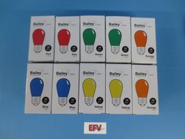 LED SET farbig 10 Stück E27 Fassung Party Licht Lichterkette