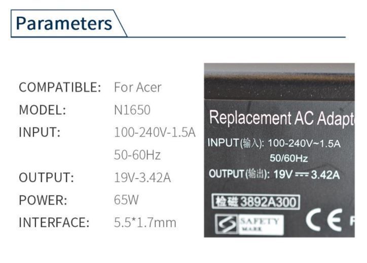 Caricabatterie: Acer Aspire Ladegerät 19V 3.42A – Nuovo e nell'imballaggio originale da Unterägeri venduto da RmOnline 3
