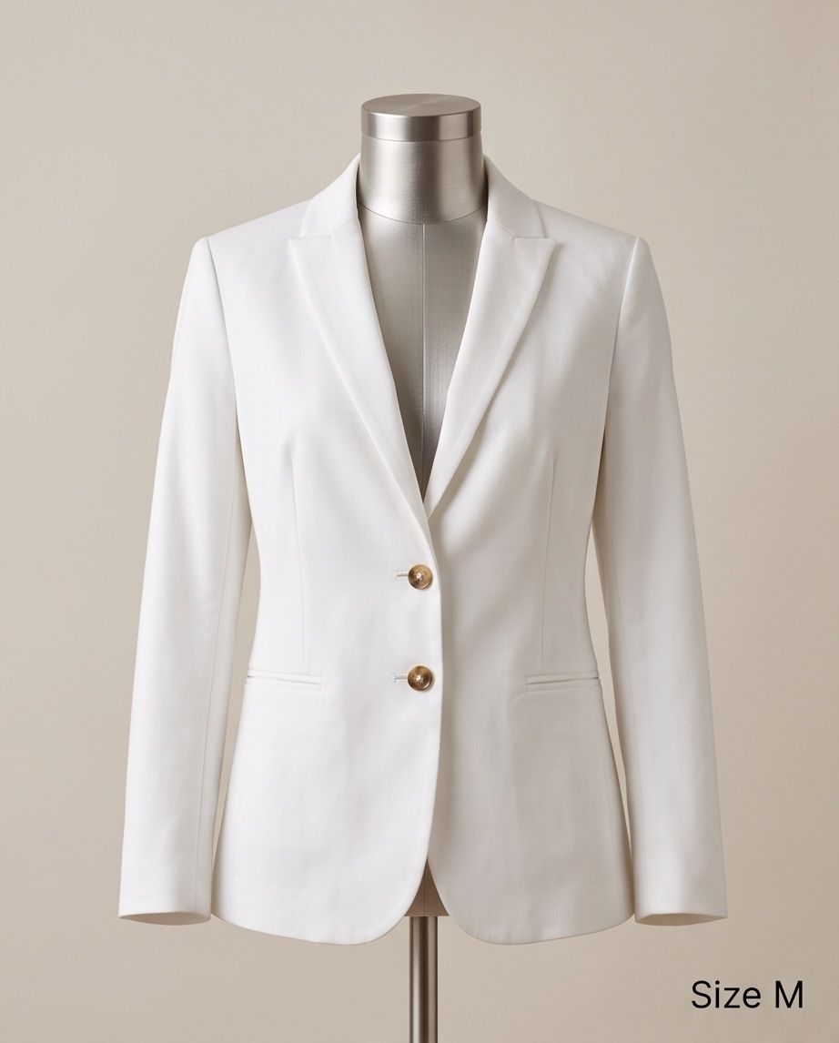 Benetton Jacken: BENETTON Blazer blanc - neuf - taille 38 – Neu (gemäss Beschreibung) aus Vuisternens-Romont von gol_xp6p 3