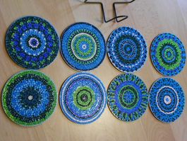 8  Glasuntersetzer HANDARBEIT-Diamantp.