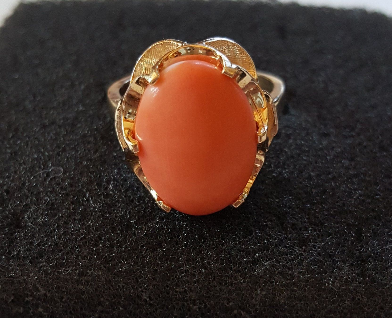 Anelli: Massiv 585 Gold Ring Mit Koralle – Usato da Wald ZH venduto da Dasilver 7