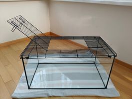 Hamsterkäfig - Aquarium mit Gitterdeckel 100*50*50
