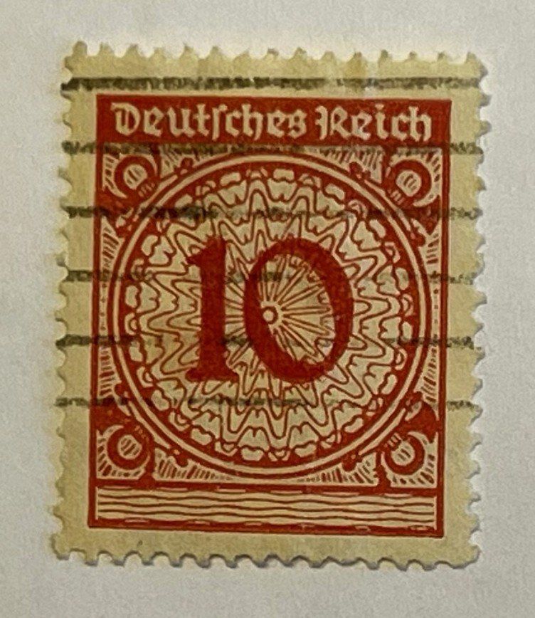 Tutti i francobolli: Deutsches Reich 10 Mark Briefmarke – Usato da Oftringen venduto da Vucki