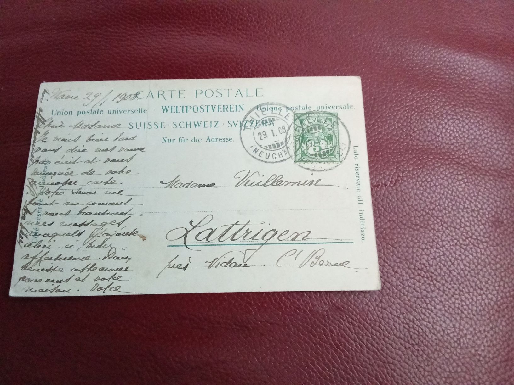 Cartoline postali: AK. GRUSS AUS DEM BERNER OBERLAND1908 – Usato da Muri BE venduto da Alk 1