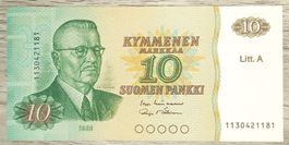 Billet Finlande 10 Markkaa 1980 UNC
