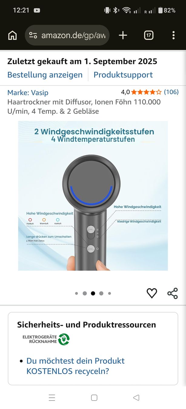 Föhn: Haartrockner Vasip mit Diffusor  – Gebraucht aus Aadorf von NadjaNightmare 5