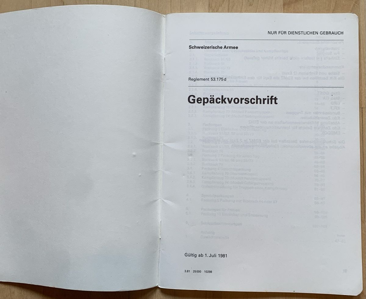 Libri: Reglement 53.175 d Gepäckvorschrift – Usato da Goldingen venduto da Bergler012 1