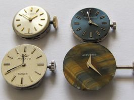 MOVADO, 4 Damenwerke handaufzug mit ZB & Zeiger, gebraucht.