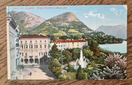Lugano, Piazza Giardino 1914 nach Zernez zu E. Bezzola