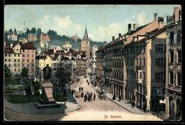 AK St. Gallen, Straßenpartie aus der Vogelschau