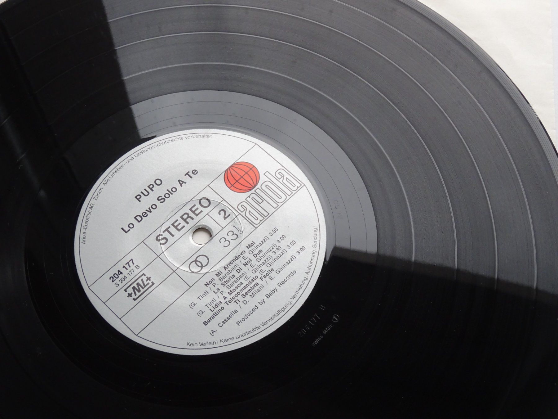 Dischi in vinile: Lp Pupo - Lo Devo Solo A Te von 1981 – Usato da Birmenstorf venduto da Poweroldies 6