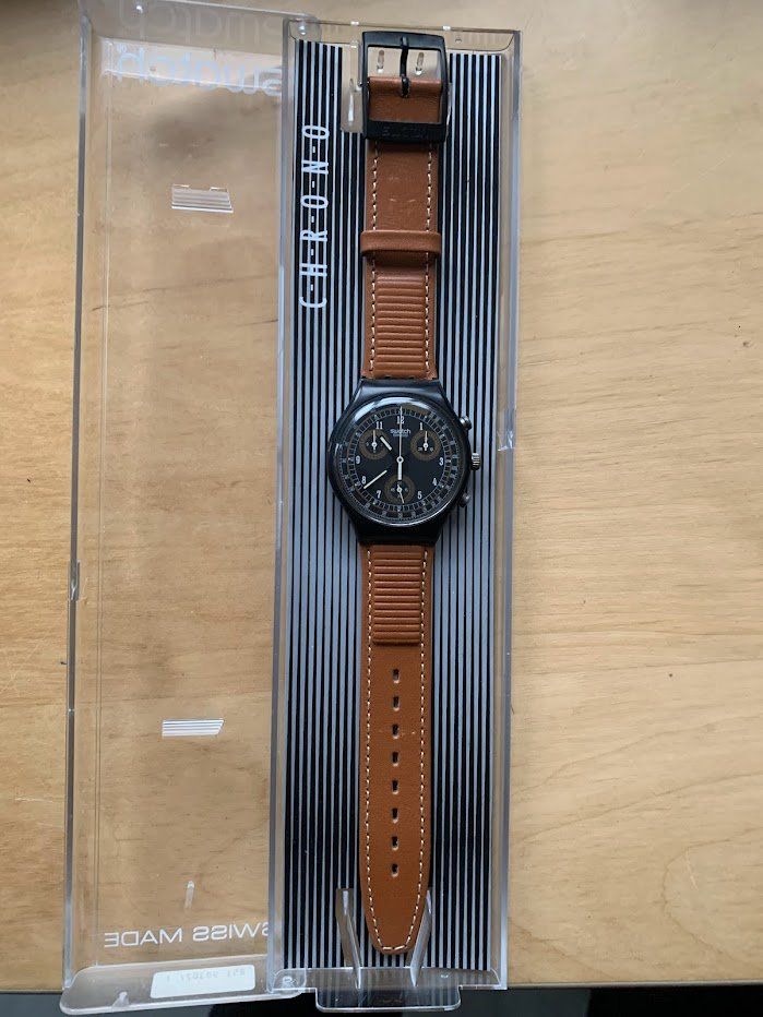 Swatch Uhren: Rarität Swatch Crono Classic Brown – Neu und originalverpackt aus Altdorf UR von Regulo 1