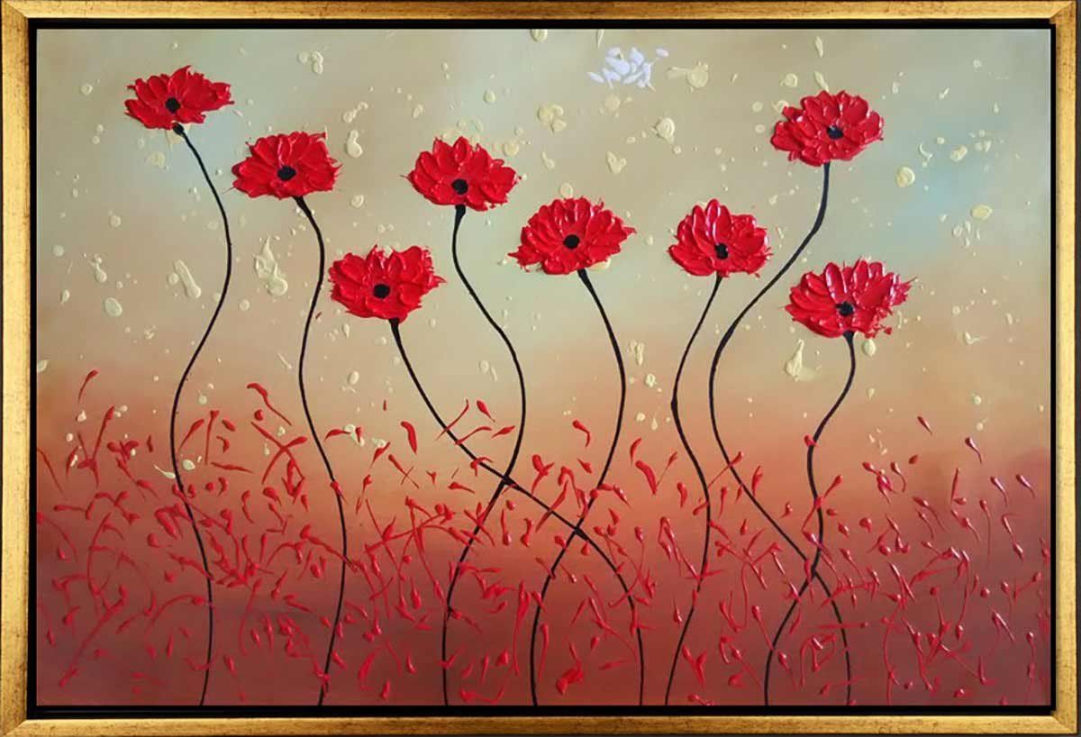 Gemälde: Rote Mohnblumen im Wind – Ölbild 75 x 50 cm – Neu (gemäss Beschreibung) aus Rebstein von binsandboxes.ch 5