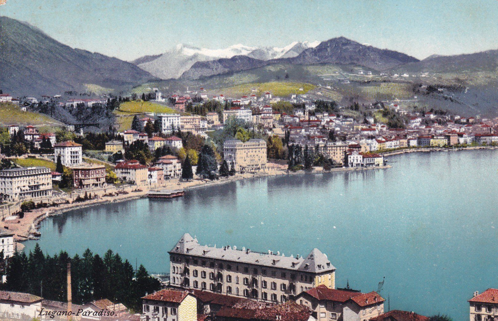 Ansichtskarten: Lugano Paradiso 1911 – Gebraucht aus Cormoret von Pascalll2001