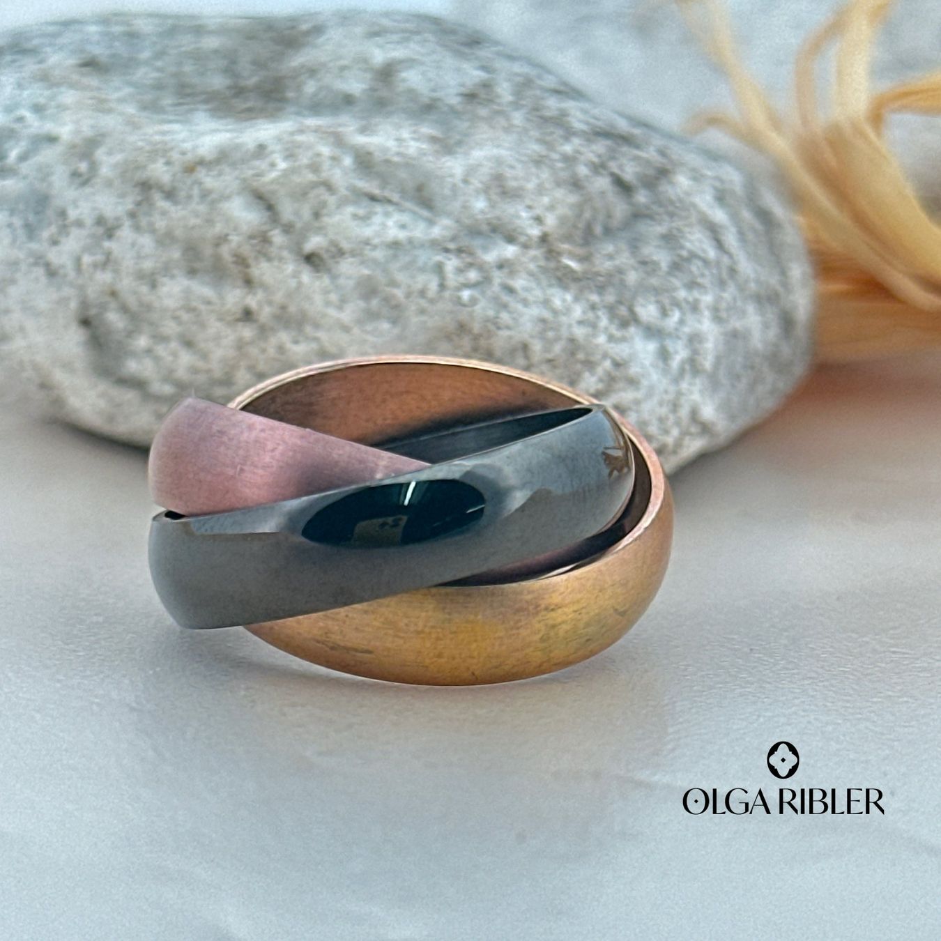 Olga Ribler Ringe: Edelstahl Trinity 10 mm  Ring 3farbig Grösse 60 – Neu (gemäss Beschreibung) aus Luzern von byolgaribleroutlet 1