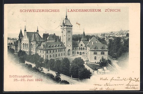 Cartoline postali: AK Zürich, schweizerisches Landesmuseum – Usato da Berlin venduto da bartko-reher
