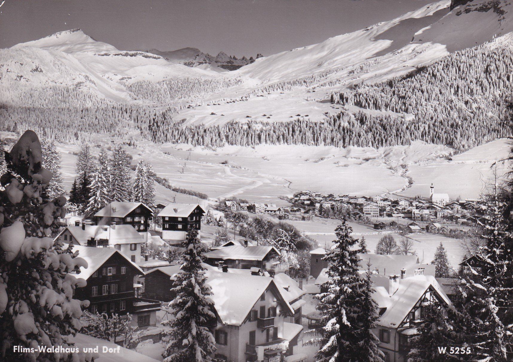 Cartoline postali: Flims- Waldhaus und Dorf N°W5255 – Usato da Cormoret venduto da Pascalll2001