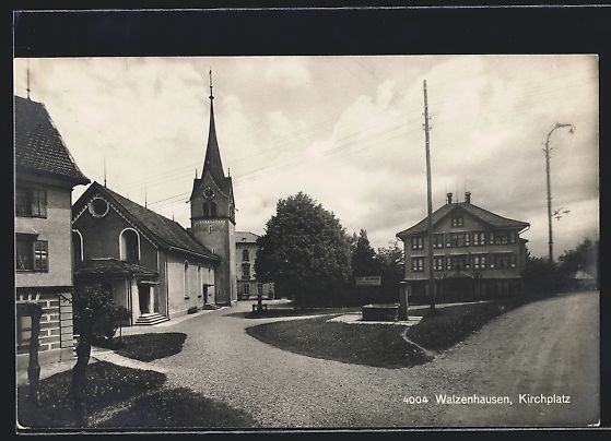 Ansichtskarten: AK Walzenhausen, Kirchplatz mit Kirche – Gebraucht aus Berlin von bartko-reher