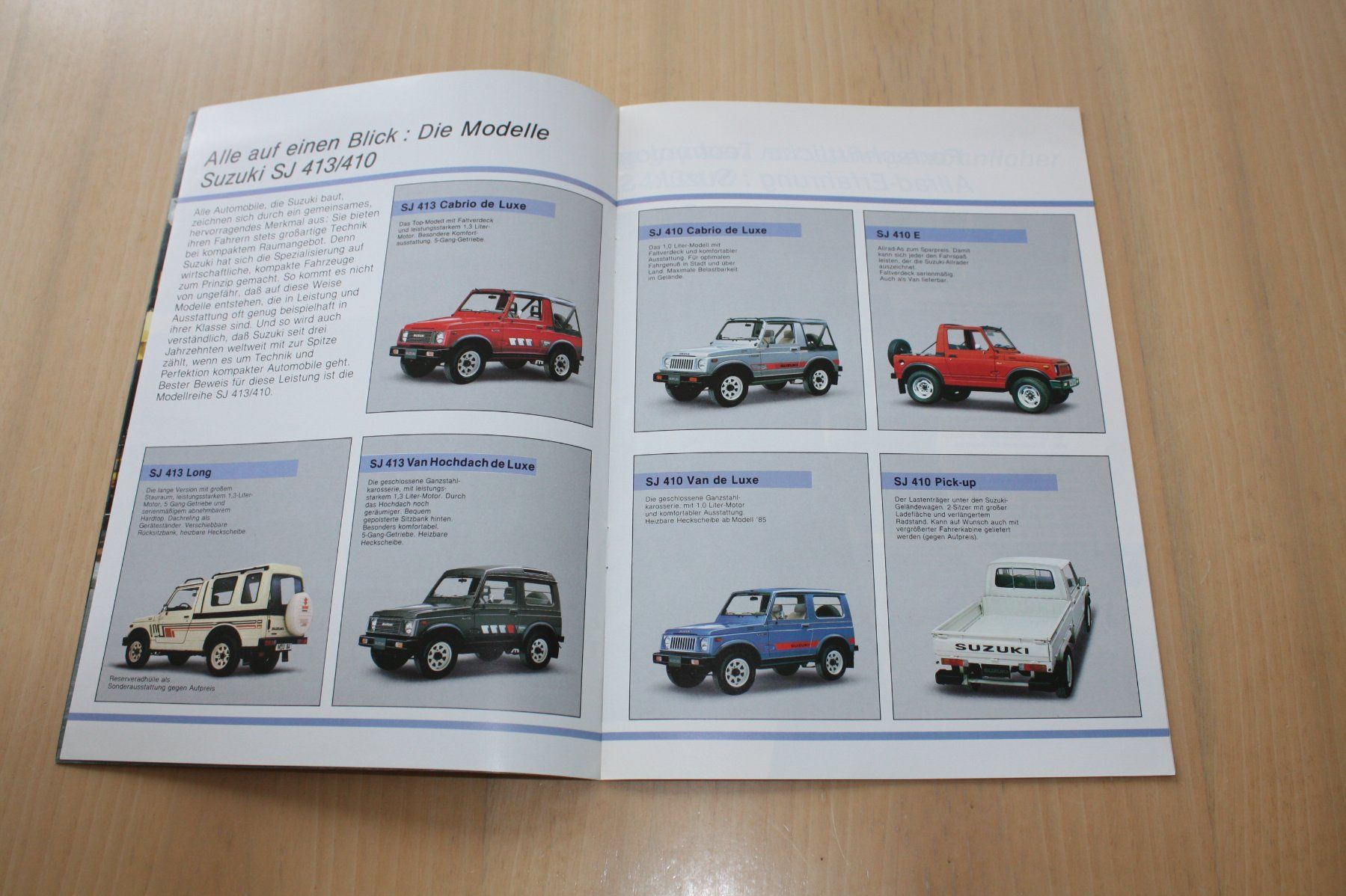 Documenti: Suzuki SJ413/410 Prospekt - 1985 – Usato da Wikon venduto da erwin400 3