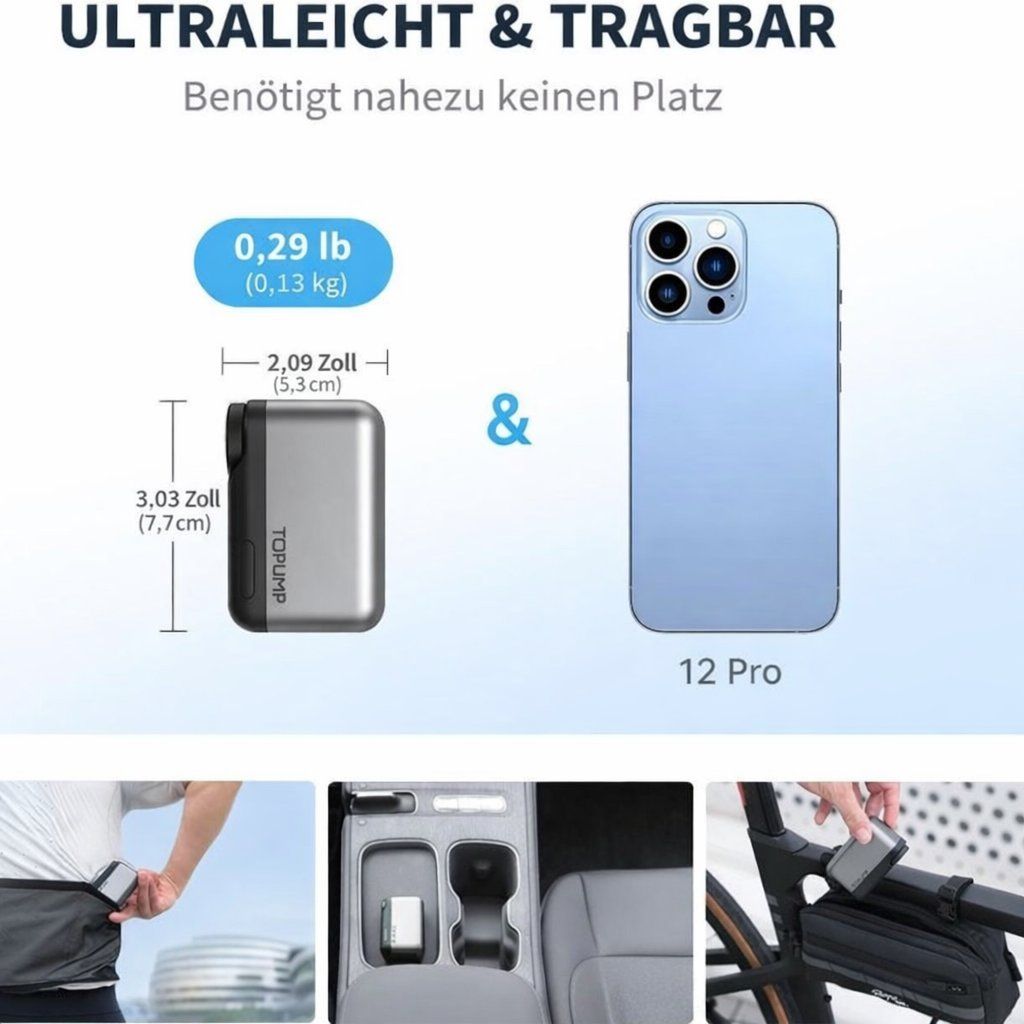 Pompe: Elektrische Velopumpe Fahrradluftpumpe mit Manometer – Nuovo e nell'imballaggio originale da Braunau venduto da Brand-Store 2