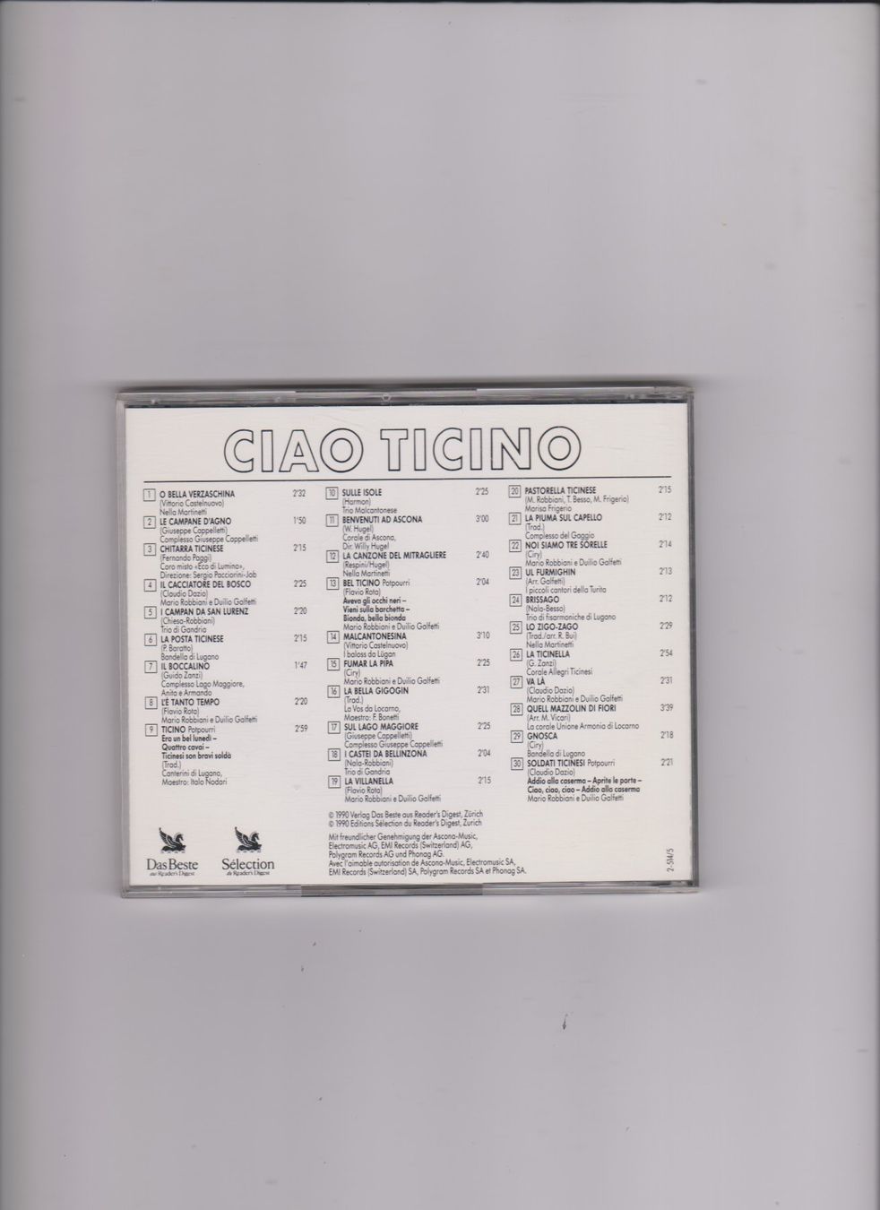 CD: CD Ciao Ticino Compilation – Usato da Bex venduto da Canouille 1