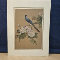 Asiatische Malerei, Vogel auf Blütenzweig 🦜