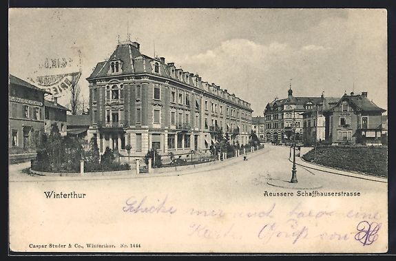 Cartoline postali: Winterthur, Blick in die Äussere Schaff – Usato da Berlin venduto da bartko-reher