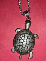 Schildkröten-Halskette Anhänger aus Alpacca Zama, 1990/80cm
