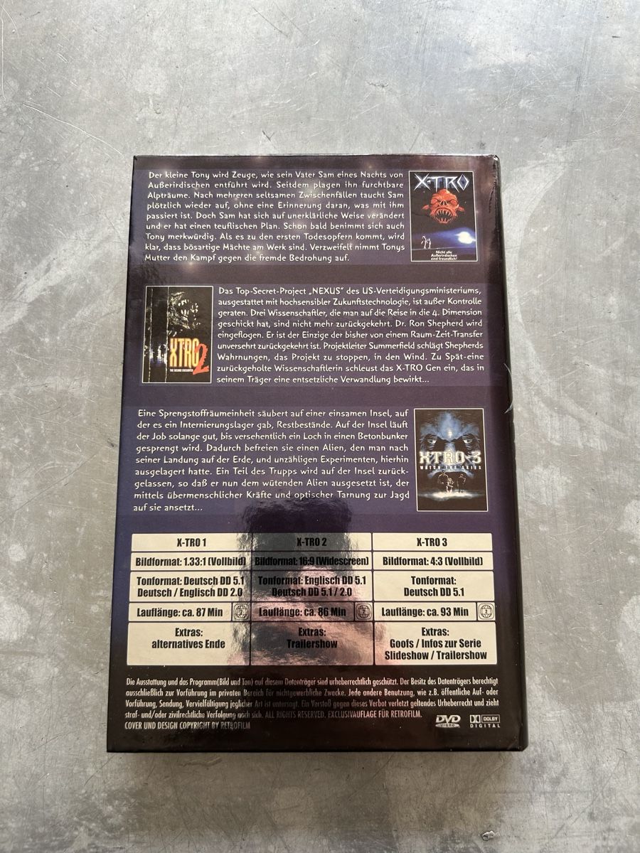 Tutti i DVDs: X-Tro Trilogy - Grosse Hartbox DVD - Horror, Sci-Fi – Usato da Winterthur venduto da lenolson 1