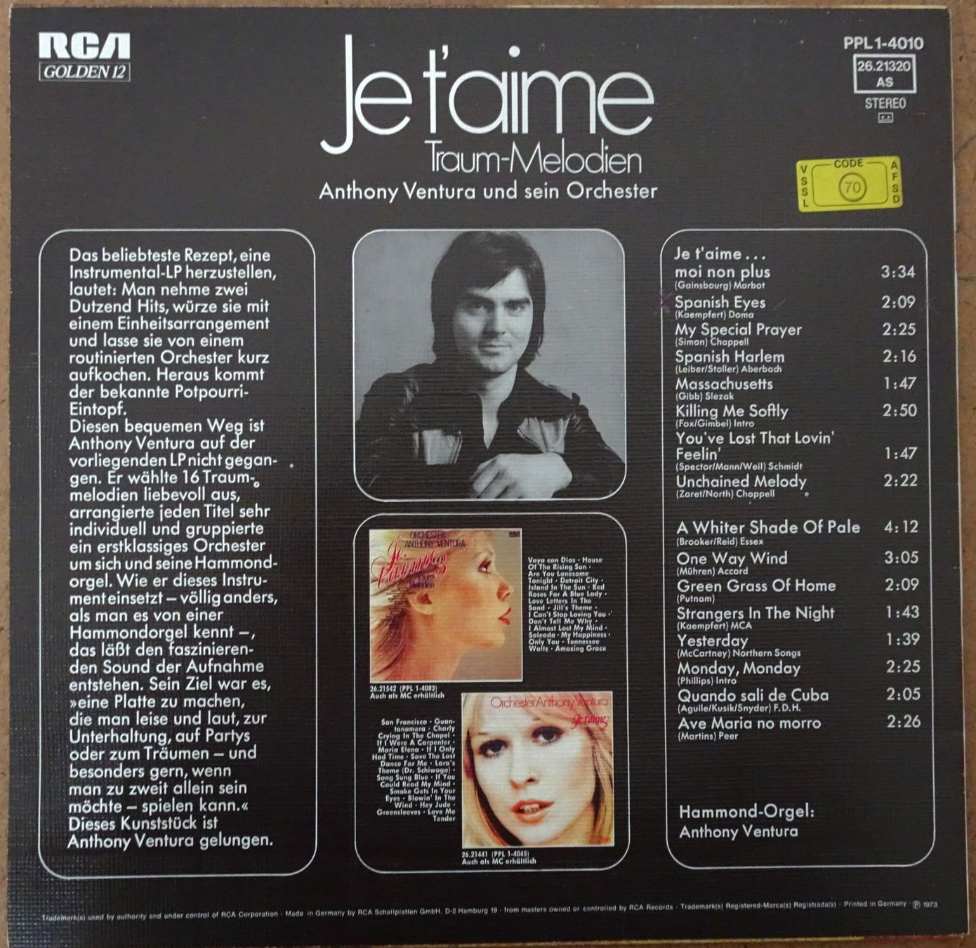 Dischi in vinile: Je t'aimee Traum-Melodien – Usato da Langenthal venduto da calicut 1