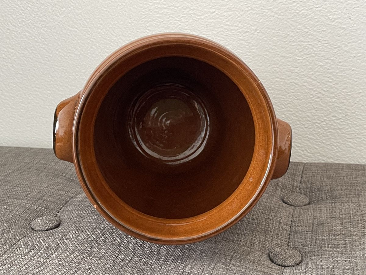 Töpfe: Rustikale Vintage Topf Vase Keramik mit Braun – Gebraucht aus Chur von Tsambiko 4