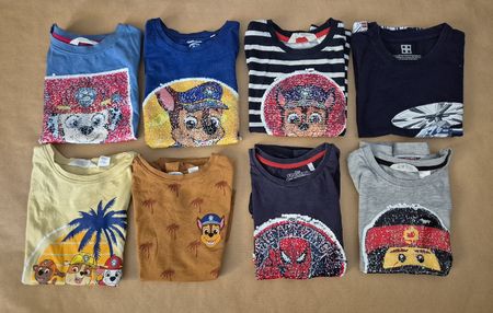 T-Shirts Paket, Paw Patrol Ninjago Spiderman, 122/128