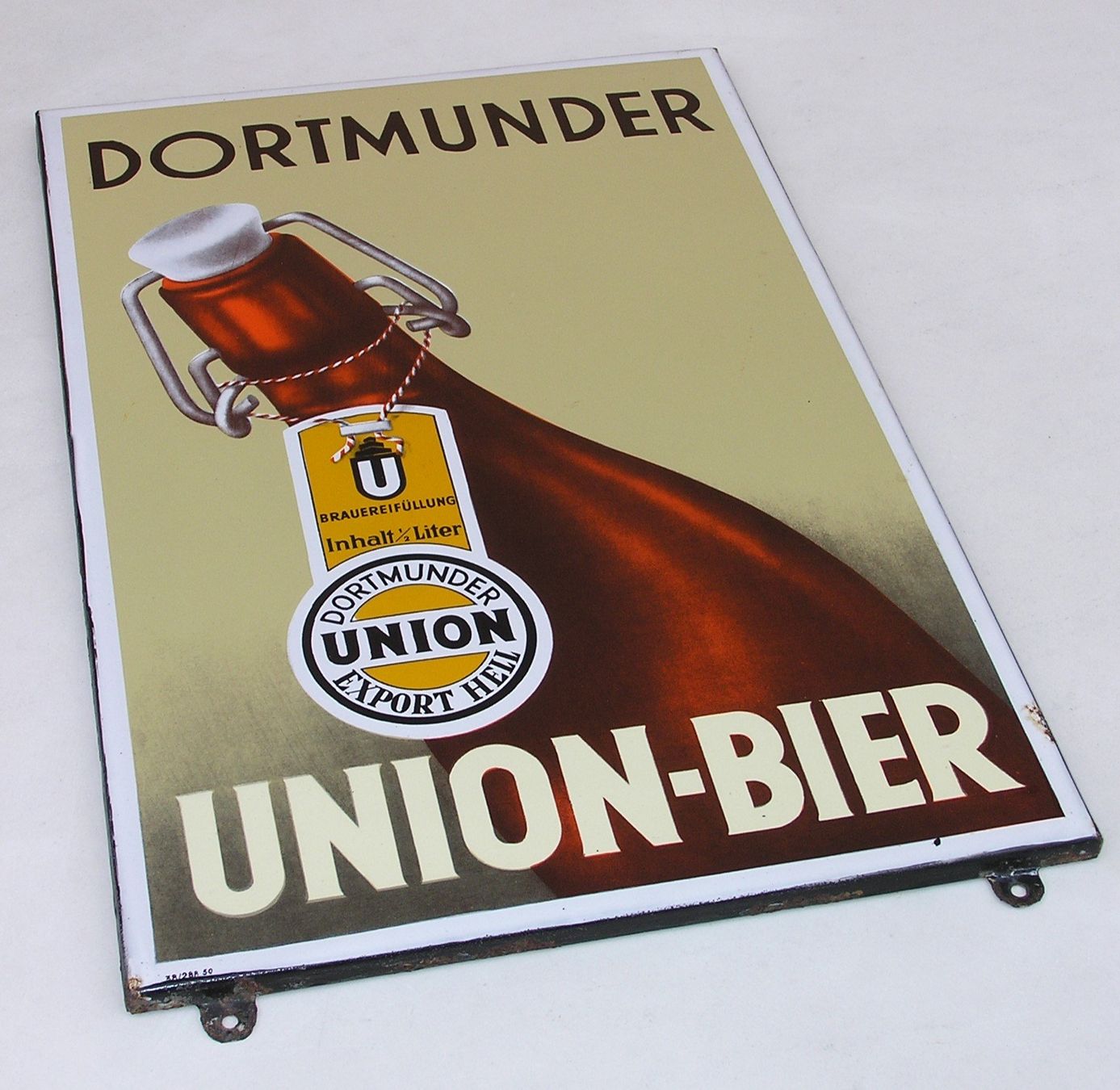 Insegne: EMAILSCHILD DORTMUNDER UNION BIER – Usato da Grenchen venduto da Antique-hunter 1