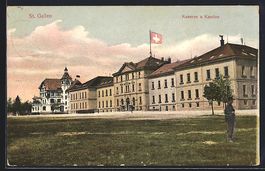 AK St. Gallen, Kaserne und Kantine, 1907