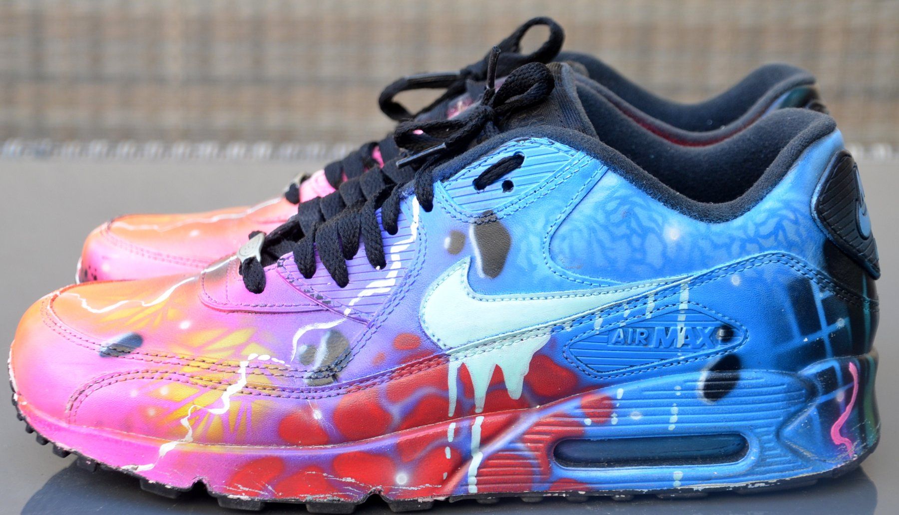 Nike Scarpe da uomo: Nike Air Max 90 Blue Galaxy Painted Custom 44.5 – Usato da Collonges venduto da arashee 3