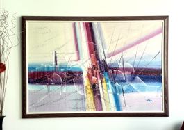 Öl auf Leinwand  „Stadt Im Spiegel“  80 X 120 cm von R.Fober