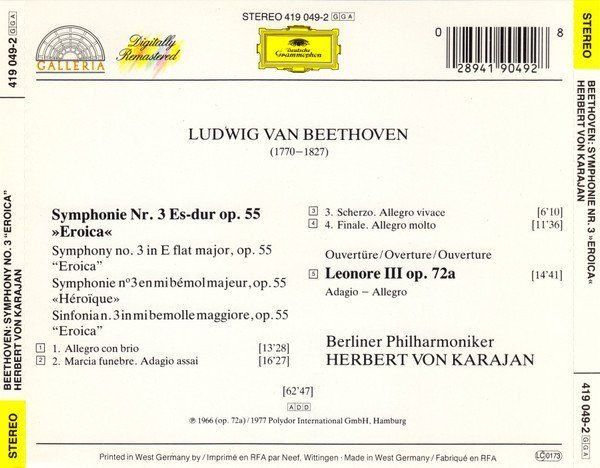 CD: Herbert von Karajan - Berlin Philharmonic Orchestra -Leonore – Usato da Engelberg venduto da margol 1