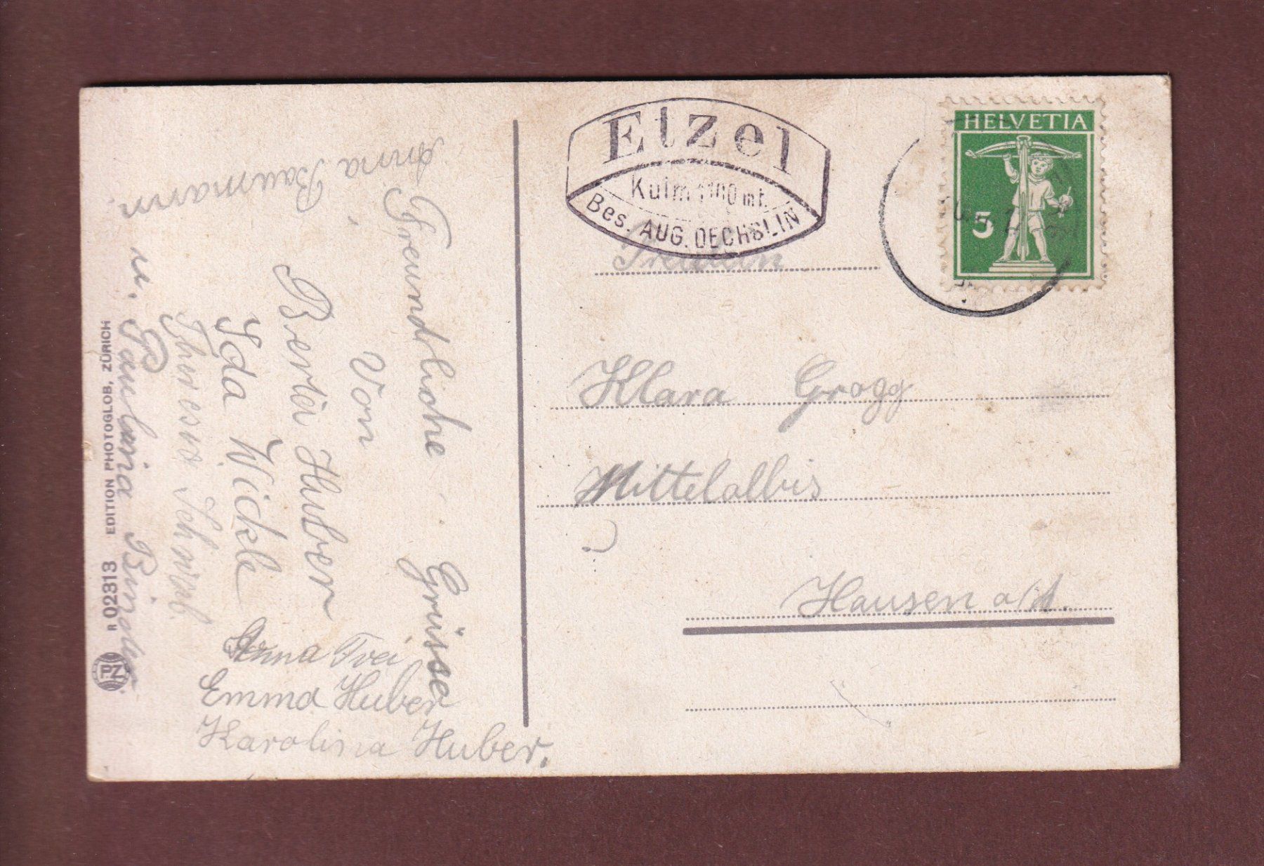 Cartoline postali: ETZEL-KULM - 1917 – Usato da Pully venduto da nicecards-shop 1