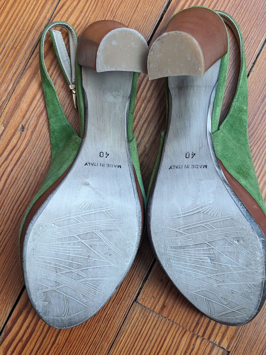 Scarpe da donna: ANGELO BERVICATO : Sandales daim vert / cuir brun 40 – Nuovo (secondo la descrizione) da Petit-Lancy venduto da lilycerise 7