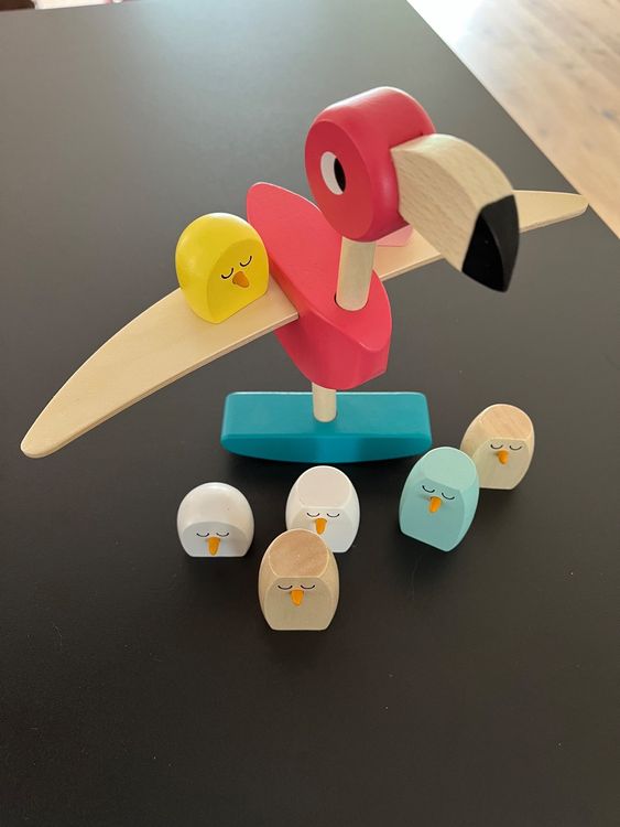 Flamingo Haus MODY Holz S - 15x14x11,5cm - Kiefernholz Deko-Haus