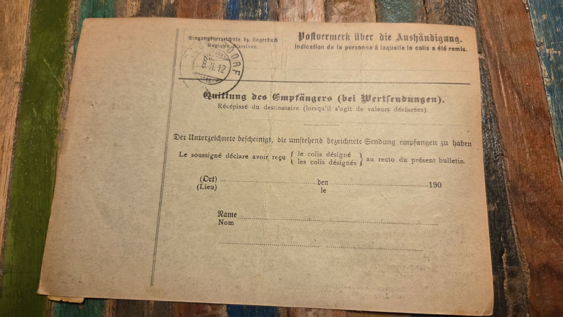 Tutti i francobolli: 1912 Paketkarte Bayern mit Perfin – Usato da Arni AG venduto da Moth68 2
