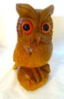 Holz Eule Uhu Holzfigur geschnitzt Vintage Deko 🦉24 cm.