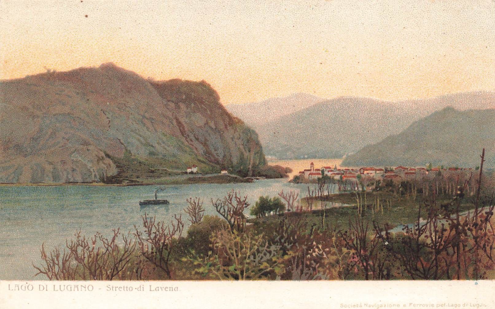 Cartoline postali: Lago di lugano stretto Lavena – Usato da Biasca venduto da Blenio71